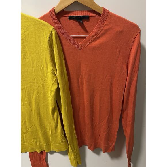 Lot Of 2 Kenneth Cole V-Neck Silk Blend Knit XS - Picture 2 of 6